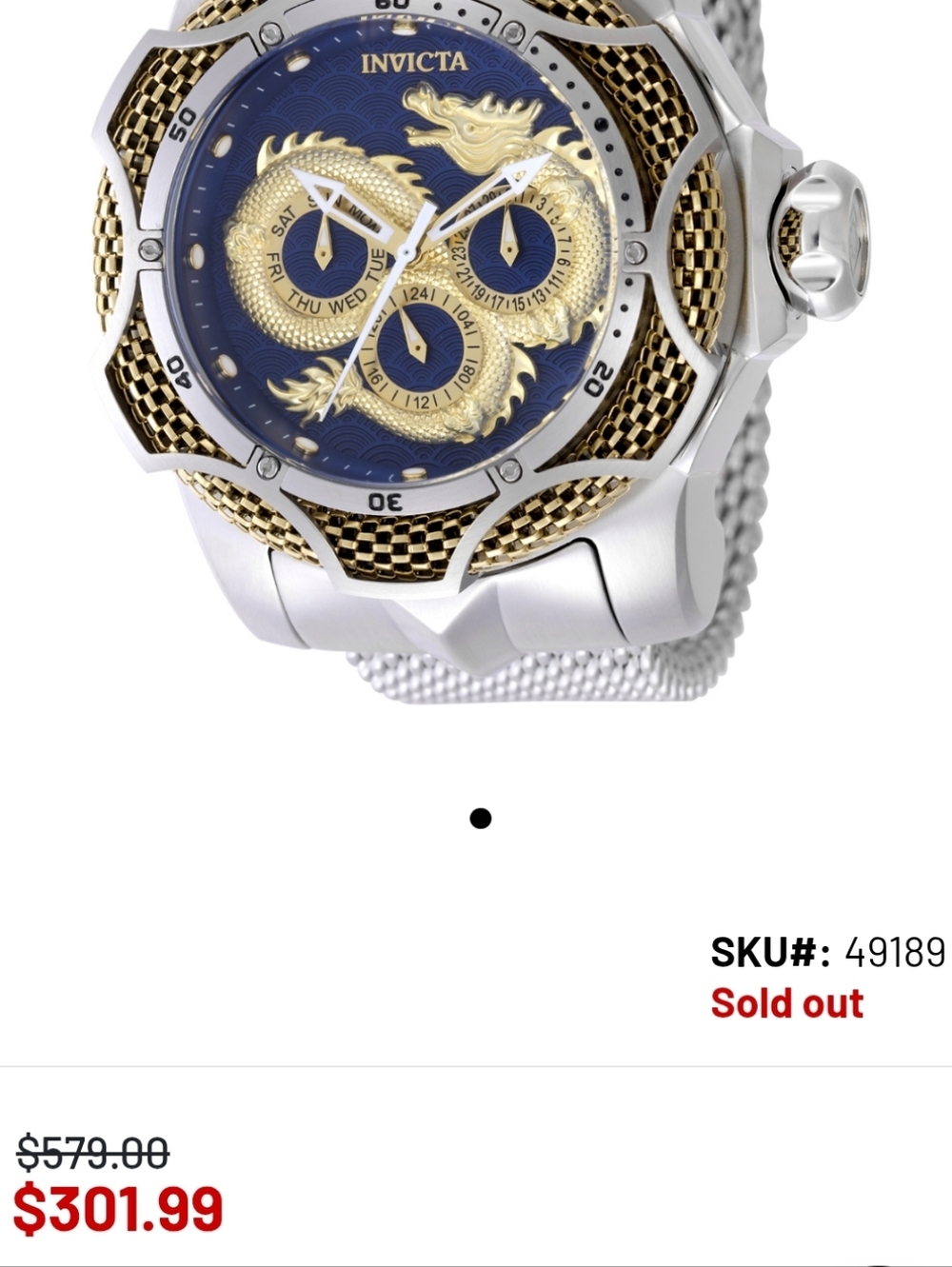 Invicta Reserve Venom Draconis Watch - MSRP $580 - SOLD OUT ONLINE - Picture 3 of 4